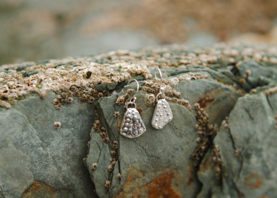 Silver sea urchin shard earrings 