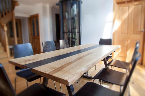 Oak & Iron Furniture Dining Table