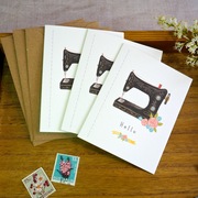 Floral Sewing Machine mini notecards