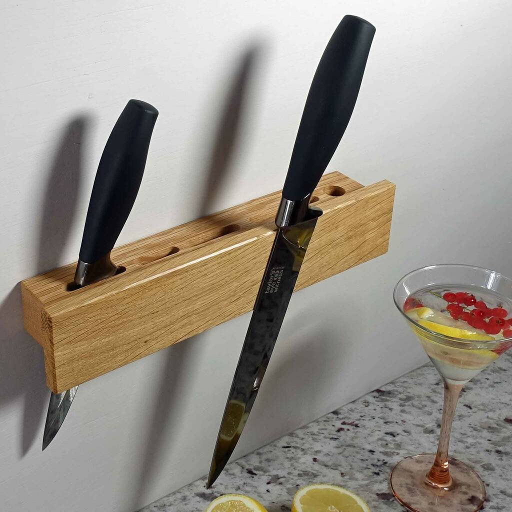 Magnetic Knife Rack In Oak