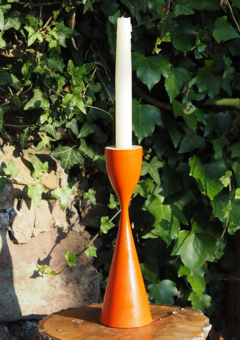 Handmade wooden candlestick holder