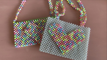 Pastel beaded phone bags