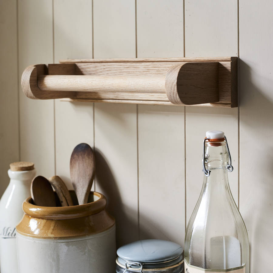 Oak Kitchen Paper Towel Holder