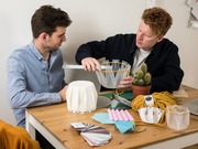 POTR founders Martin and Andy designing the origami plant pot