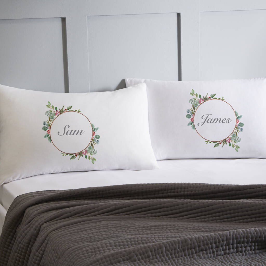 Christmas Wreath Personalised Pillowcases