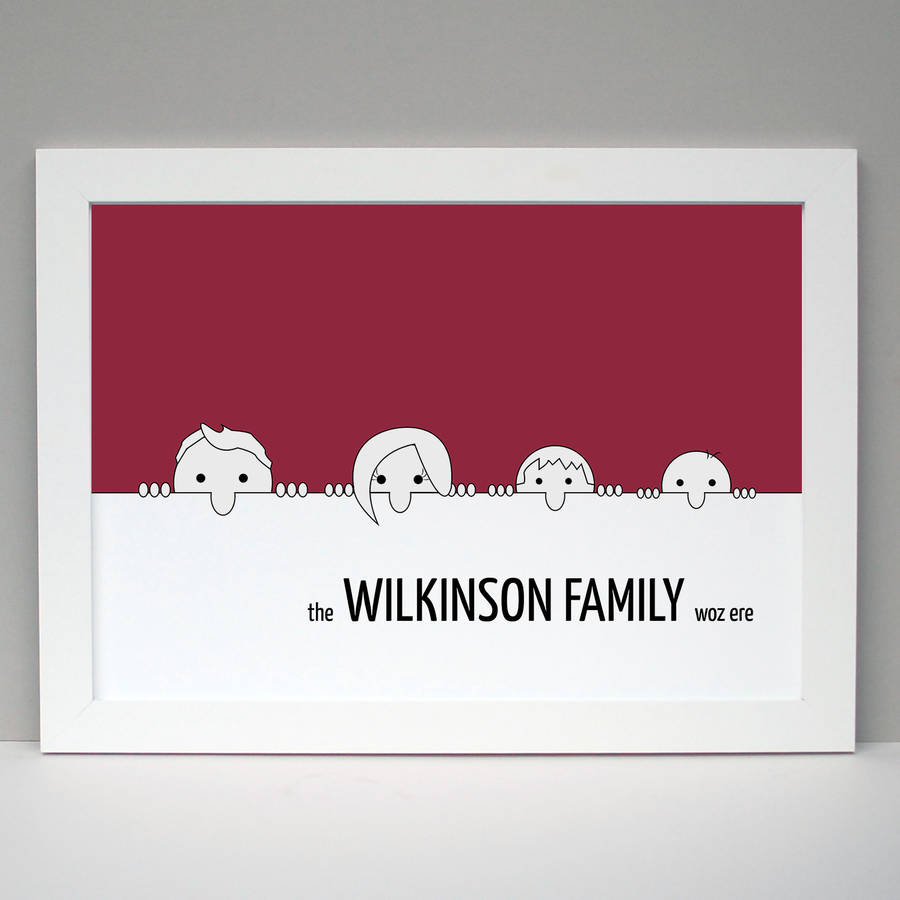 Personalised Family 'Woz Ere' Poster Print | Artwork|