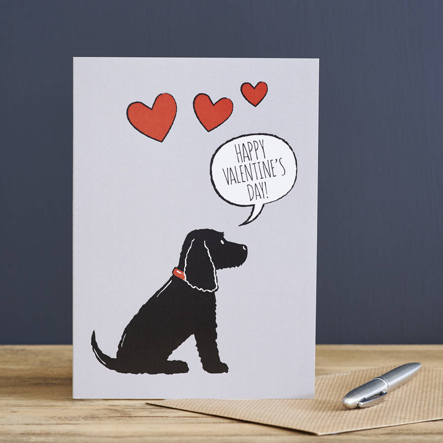 black cocker spaniel valentine's day card by sweet william designs ...