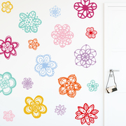 rainbow wild flowers wall stickers in Childs room