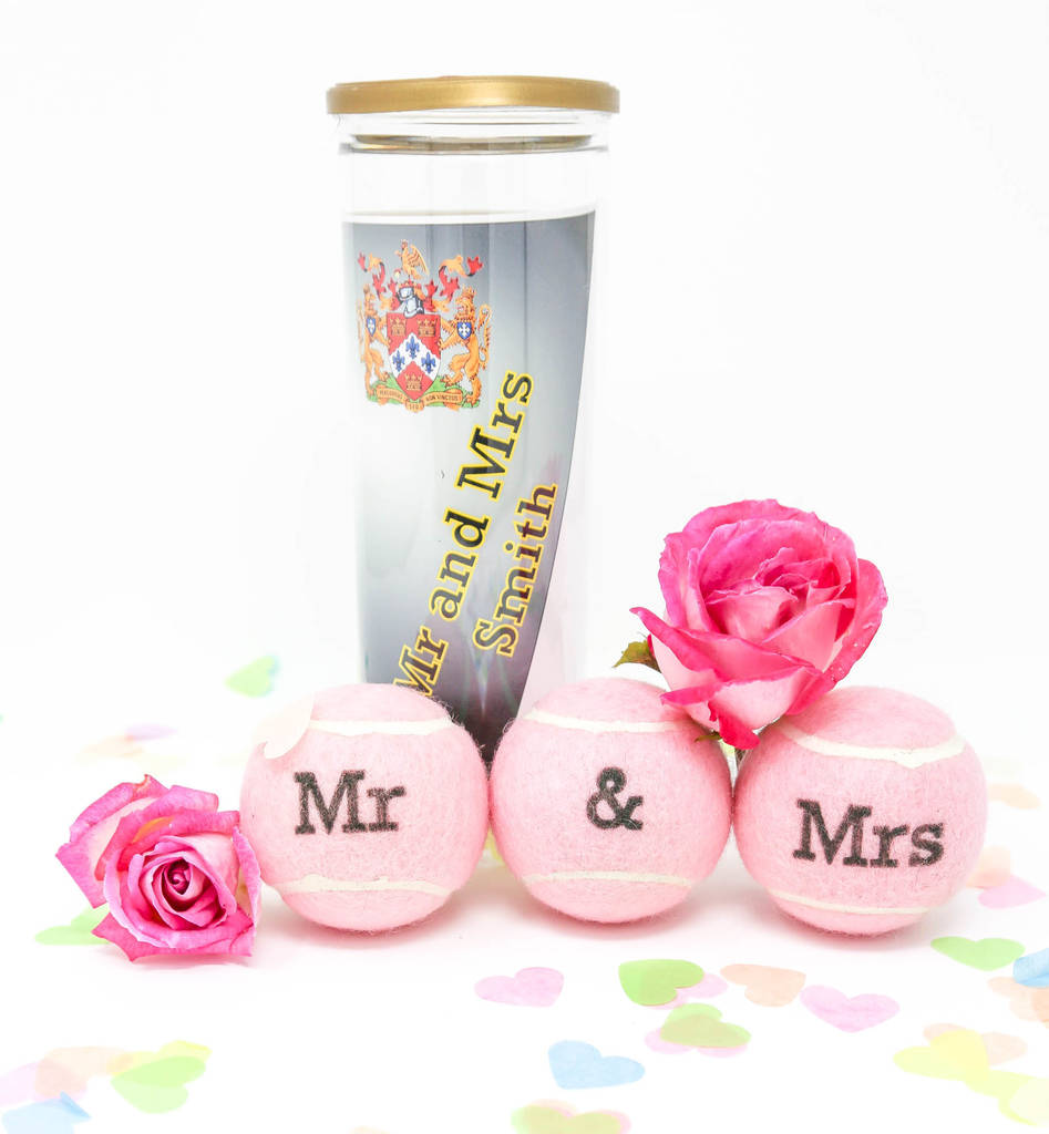 Customised Wedding Themed Tennis Balls