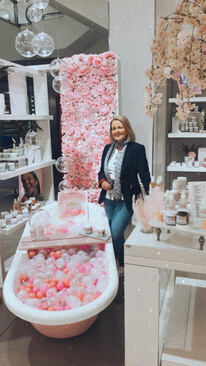 Jo moss the founder at john lewis with her natural skincare products