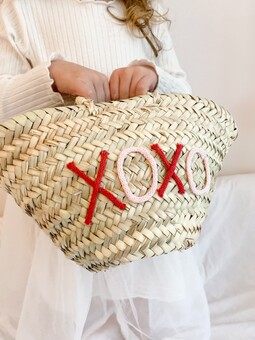 Valentine's Handwoven Basket Bag