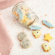 Fluff & Crumble Out of Space Alien Iced Dog Biscuit Jar