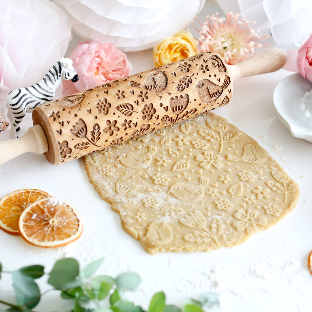 Springtime Birds Embossing Rolling Pin