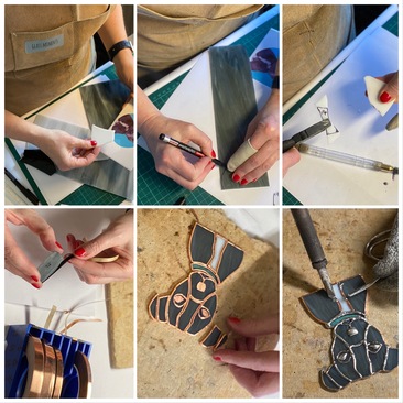 Stained glass art stages of making