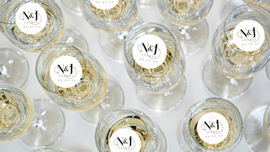 Champagne flutes with cocktail toppers