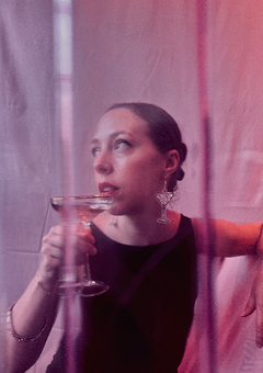 Model Shot wearing the Martini Glass Earrings