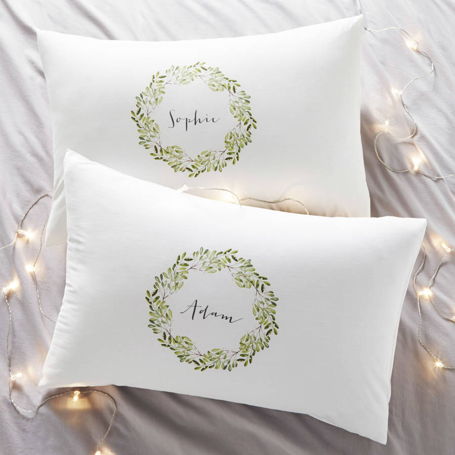 Mistletoe Couples Personalised Pillowcases