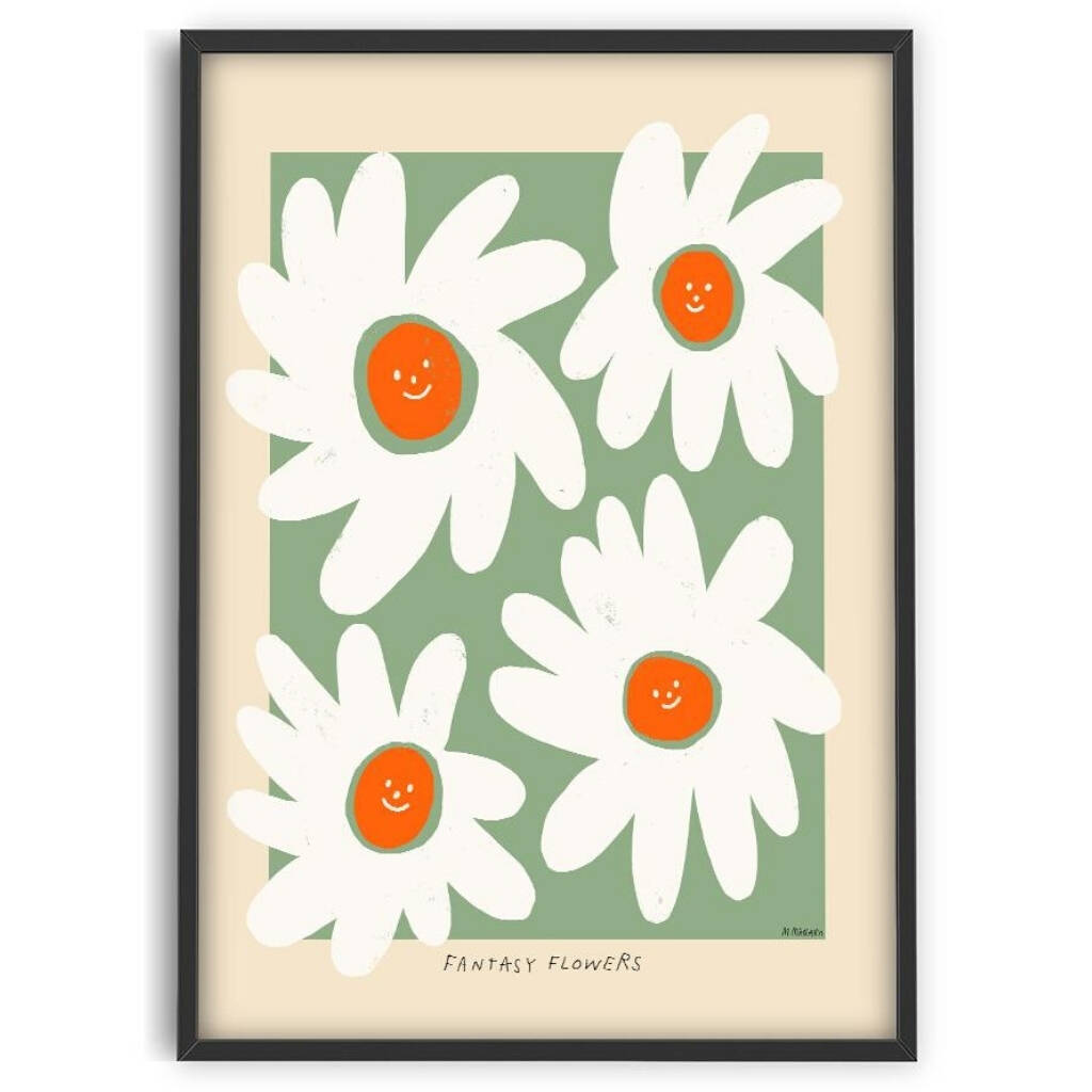 Smile Sunflower Floral 50cm X 70cm Artwork Poster