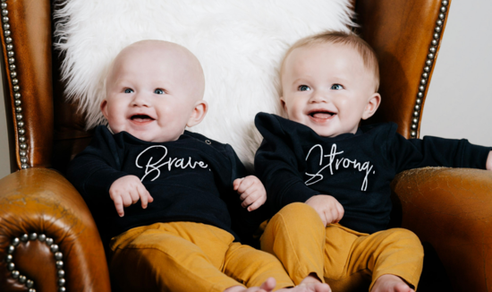 The twins Oliver + Alexander - the inspiration behind the brand. 