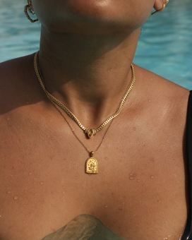 Gold Folk Jasmine & Palm Beach Necklace