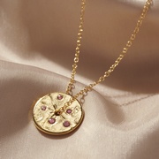 Real Birthstone Necklace Spinner Pendant