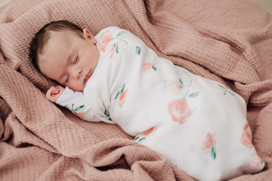 large rose floral baby swaddle