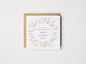 pastel floral wedding card