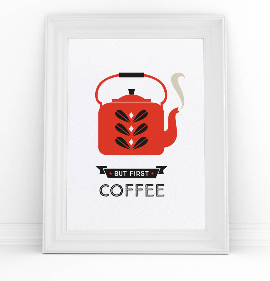 Coffee Print Scandinavian Kitchen A4 Poster | Artwork|