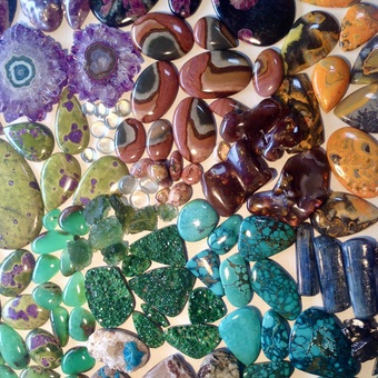 A collection of Cabochons ready to be worked into our new creations