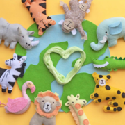 A selection of our animal stitch kits, all produced with sustainable materials