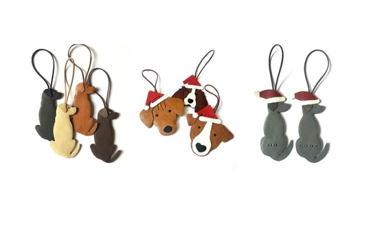 Leather Dog Ornaments Christmas Decorations