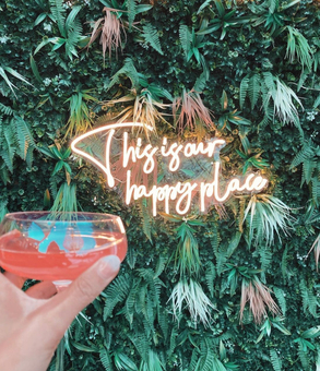 This is our happy place neon sign
