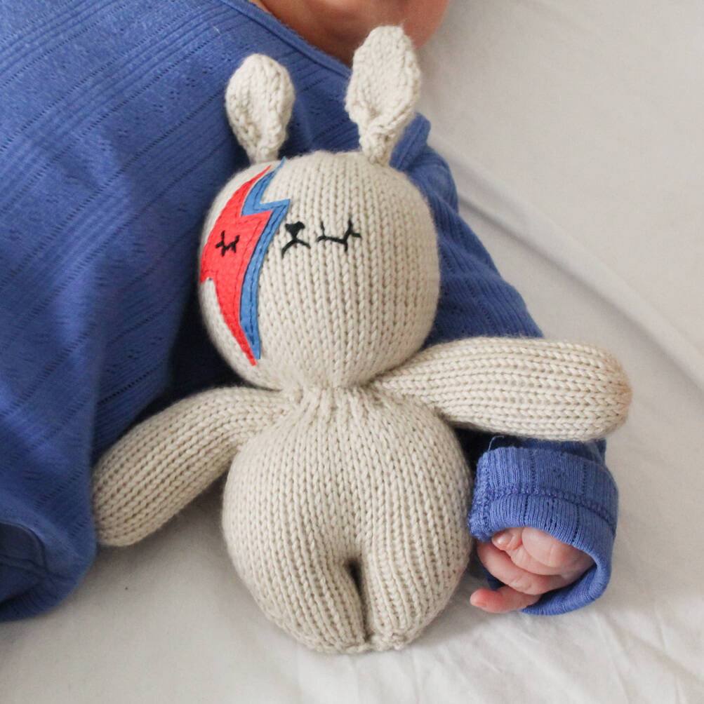 Bowie Bunny Handmade Rattle For New Baby