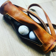Leather Golf Ball Bag 