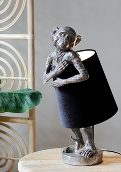 silver monkey table lamp