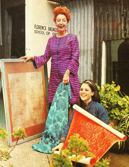 Florence Broadhurst photographed outside her studio in the 1960s