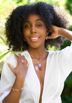 Silver jewellery with real flowers