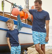 NEW Blue Striped Fish Swim Shorts