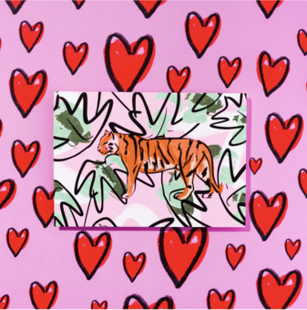 Tiger in the jungle A6 greeting card