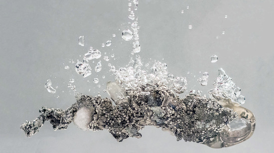 Drop water photography, Statement ring, resin, pewter, glass, silver, crystals, electroformed