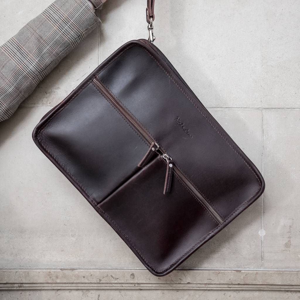 Personalised Leather iPad Tablet Bag