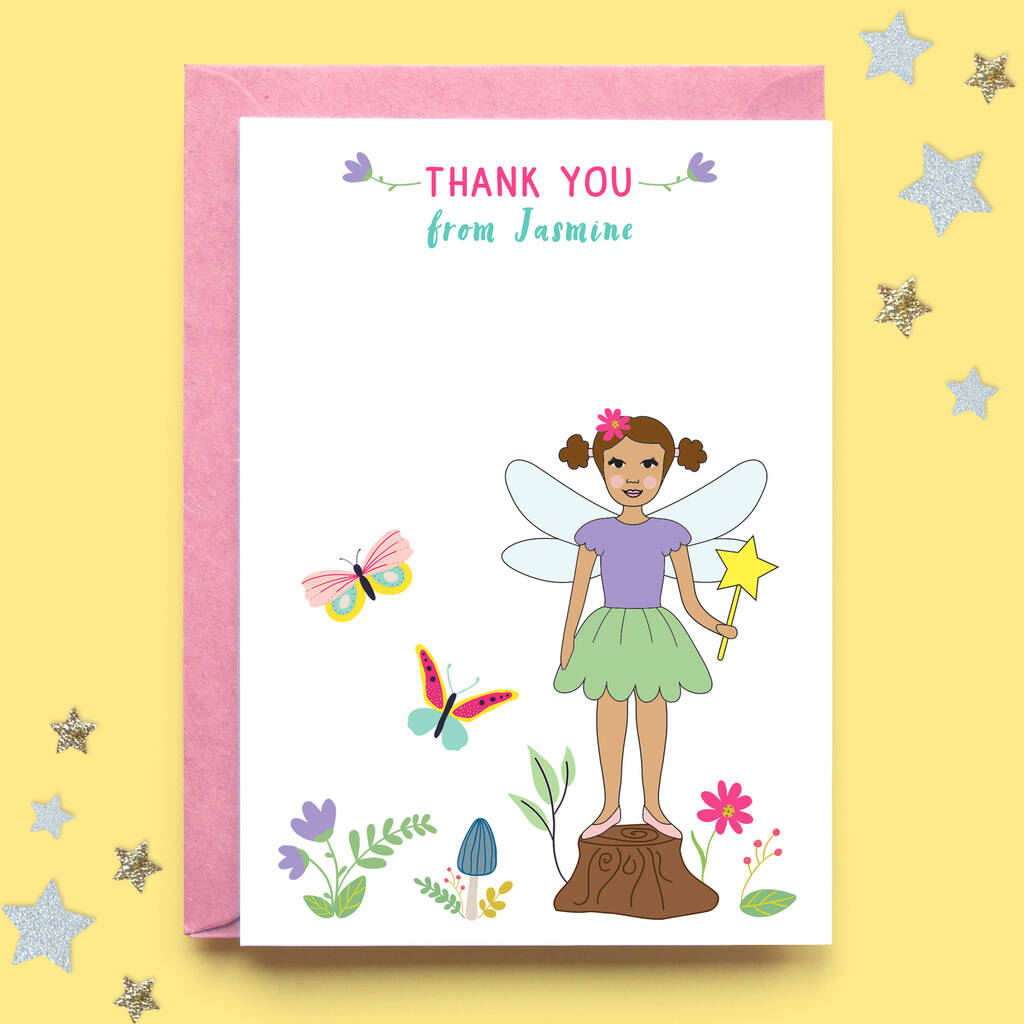 Personalised Fairy Thank You Note Cards
