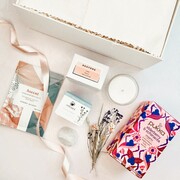 Amala Curations Restore Deluxe Luxury Ethical Gift Box - items laid on white surface