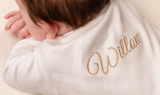 Personalised Embroidered Baby Sleepsuit