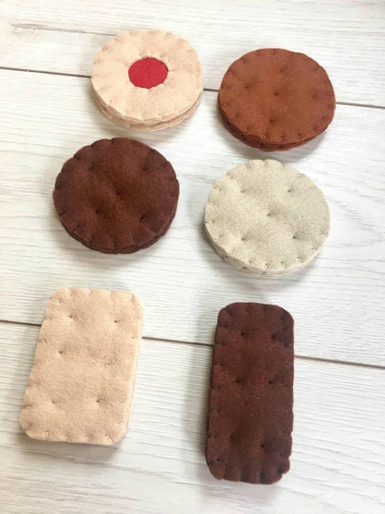 Pretend Play Felt Food Biscuit Selection