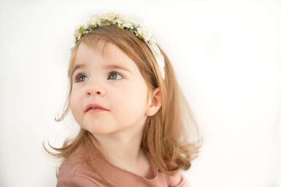 ivory flower girl headband