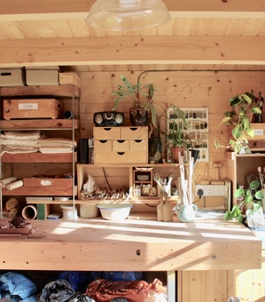 Workbench in my wood cabin workshop in the heart of Suffolk