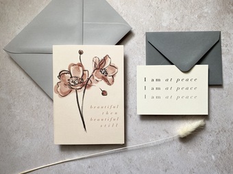 Bloom collection greeting card and mantra note card