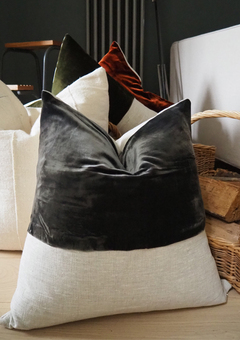 Charcoal Silk Velvet Cushion