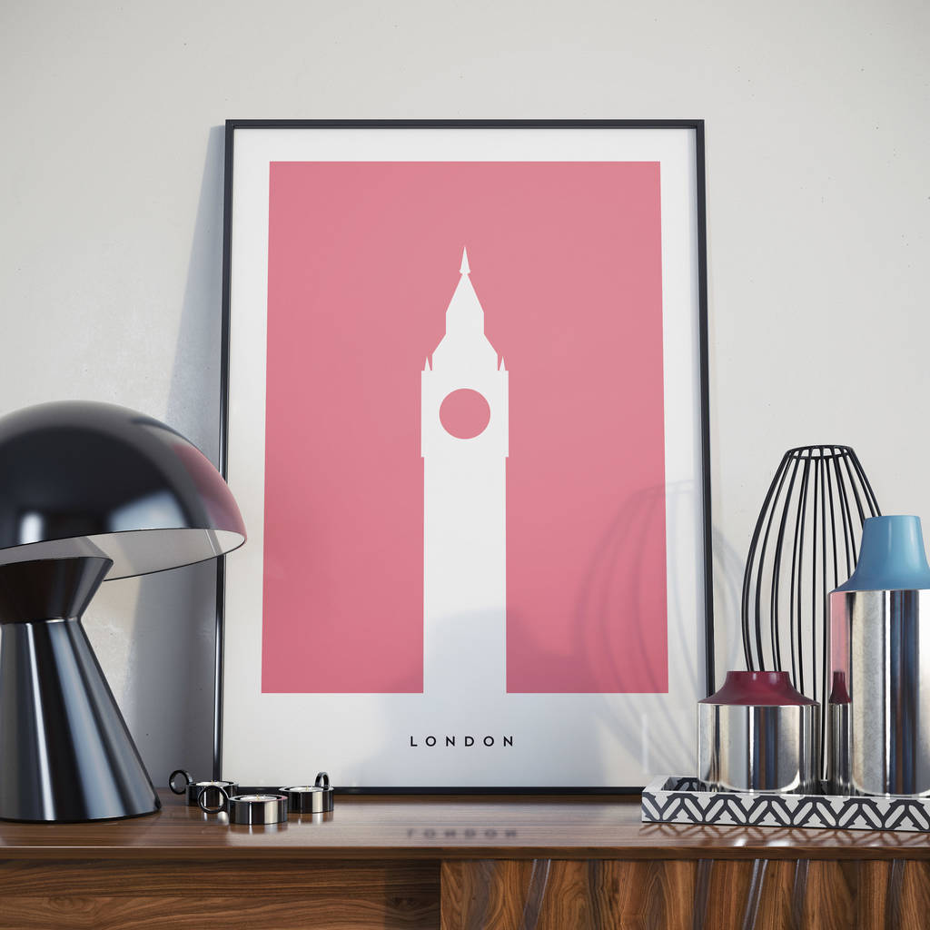 London Big Ben Modern Landmark Poster. Print | Artwork|